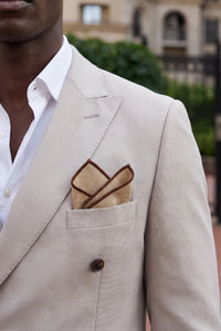 Men’s Khaki Tweed Pocket Square
