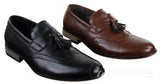 Mens Leather Slip On Tassle Brogues Driving Shoes Loafers Classic Vintage Retro