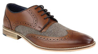 Mens Leather & Tweed 1920s Gatsby Shoes