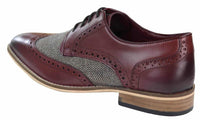 Mens Leather & Tweed 1920s Gatsby Shoes
