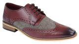 Mens Leather & Tweed 1920s Gatsby Shoes