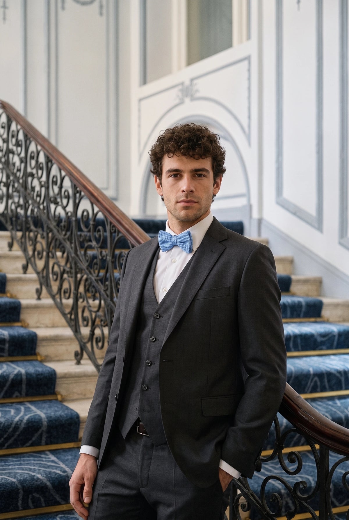 Men’s Light Blue Knitted Bow Tie