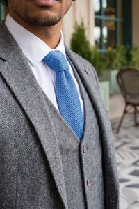 Men’s Light Blue Knitted Tie