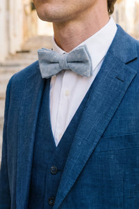 Men’s Light Blue Tweed Bow Tie