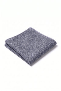 Men’s Light Blue Tweed Wool Blend Pocket Square