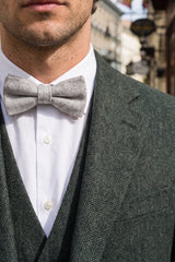 Men’s Light Grey Tweed Bow Tie