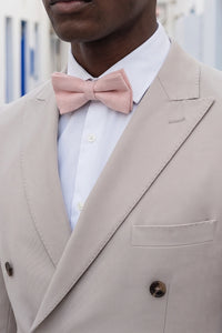 Men’s Light Pink Tweed Wool Blend Bow Tie