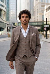 Men’s Light Pink Tweed Wool Blend Pocket Square