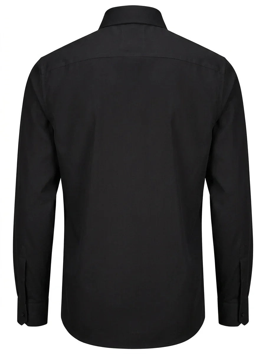 Men's Long Sleeve Button-Down Dress Shirt - Black