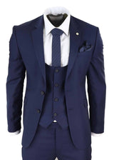 Mens Navy 3 Piece Wedding Suit