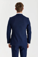 Men's Navy Birdseye Double Breasted Blazer