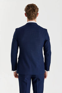 Men's Navy Birdseye Double Breasted Blazer