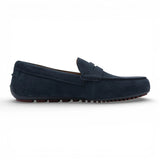 Men's Navy Blue Suede Moccasin Loafers