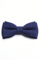 Men’s Navy Tweed Wool Blend Bow Tie