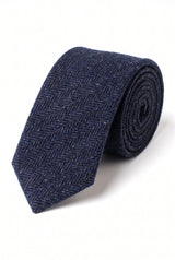 Men’s Navy Wool Blend Tweed Tie