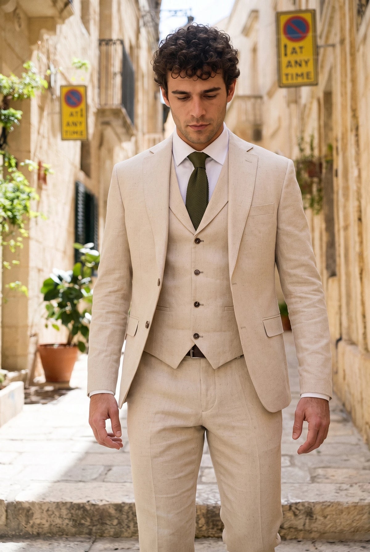 Men’s Olive Green Knitted Tie