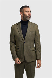 Men's Olive Green Tweed Herringbone Blazer