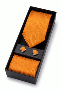 Men’s Orange Paisley Tie Gift Set