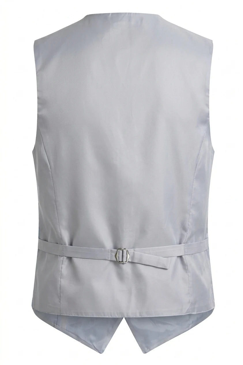 Men's Paisley Floral 3 Piece Bow Tie Hankie Waistcoat Set - Grey