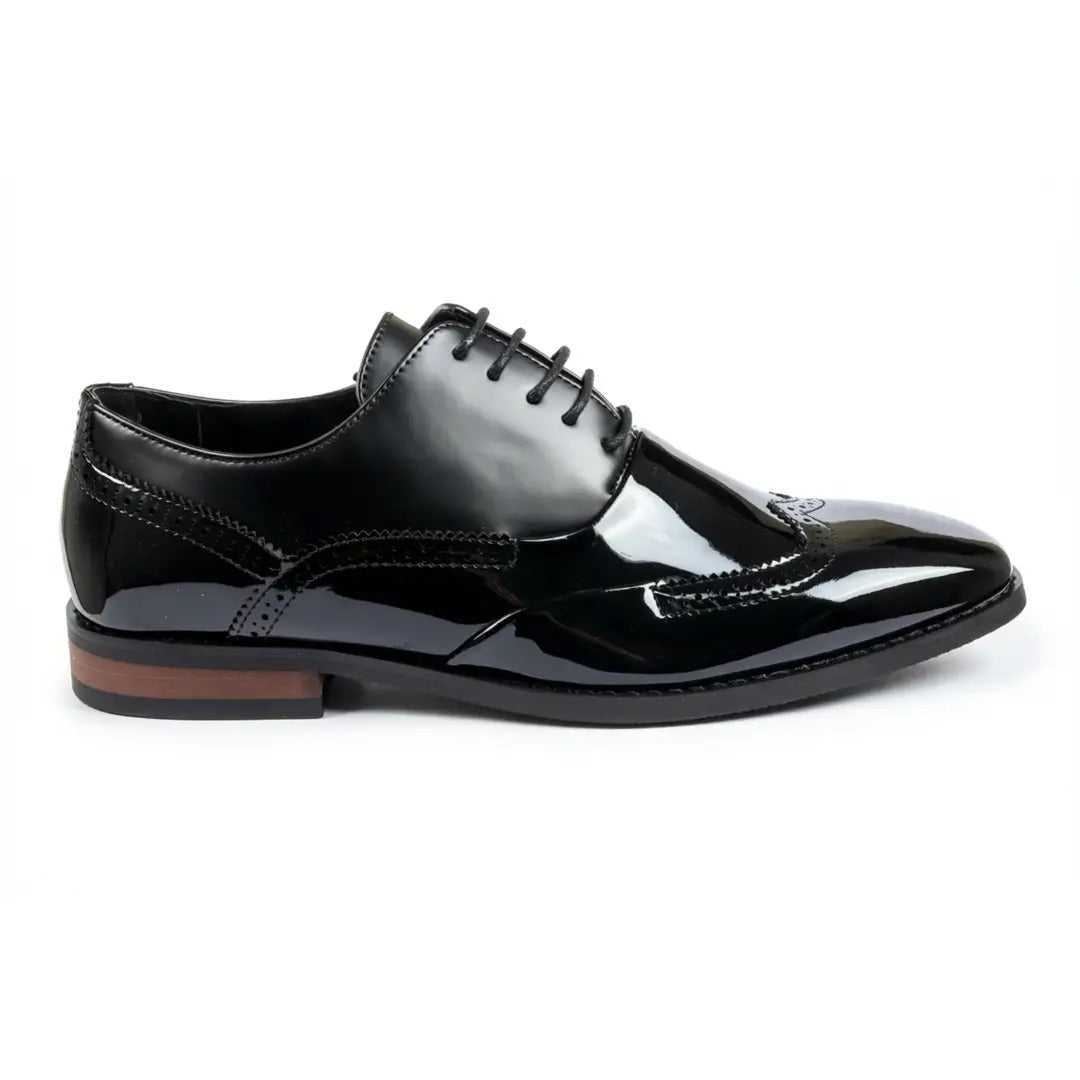 Men's Patent PU Leather Wingtip Oxford Shoes
