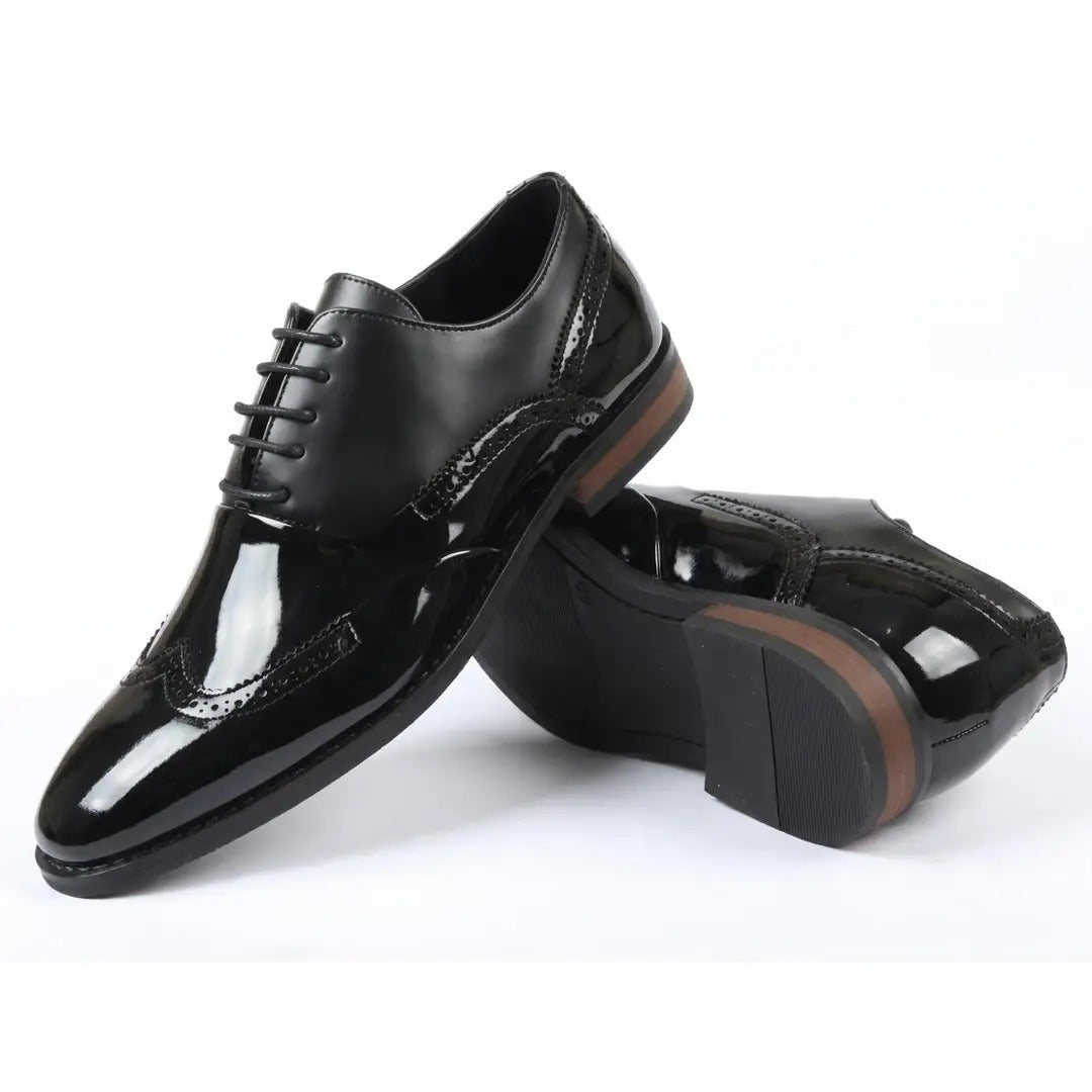 Men's Patent PU Leather Wingtip Oxford Shoes