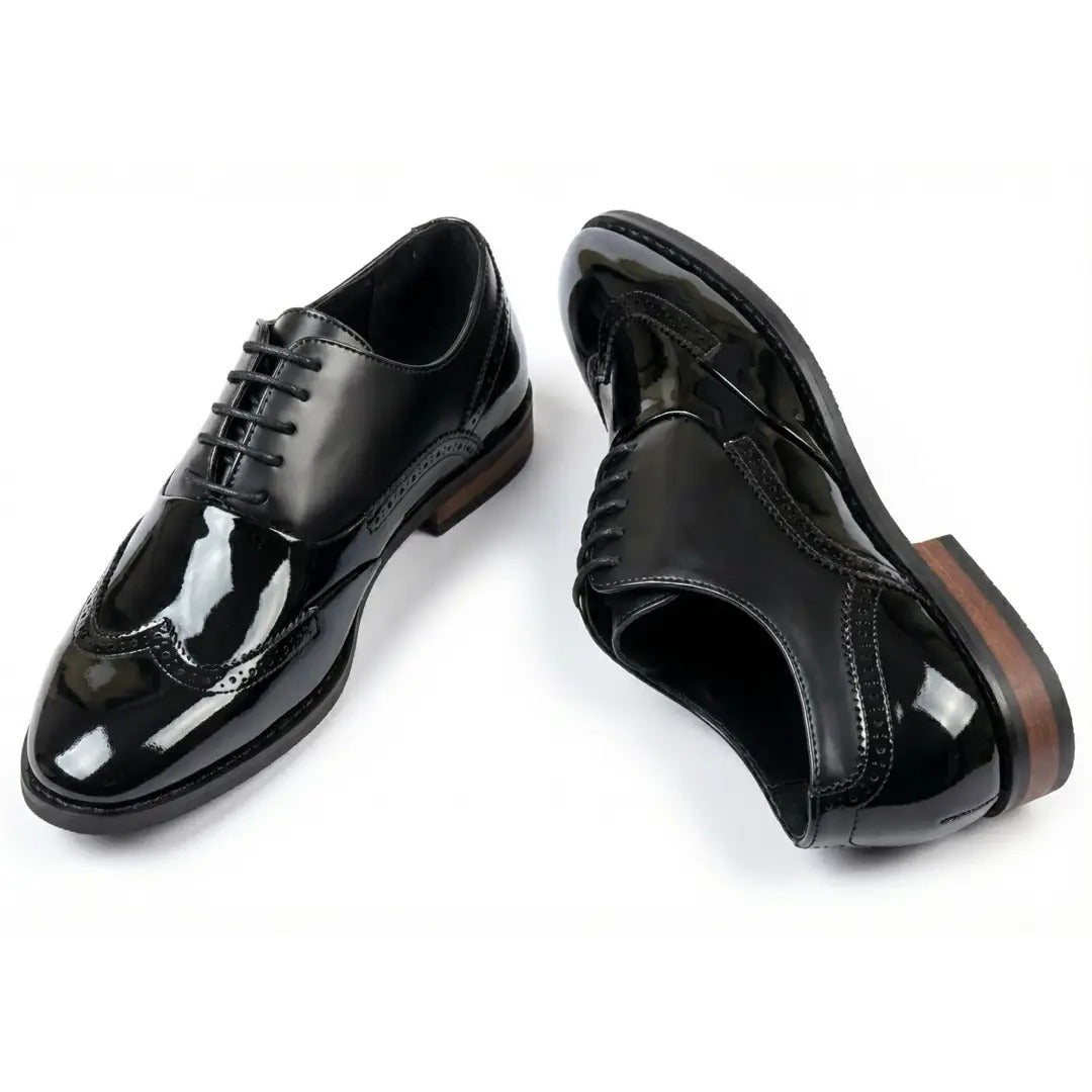 Men's Patent PU Leather Wingtip Oxford Shoes
