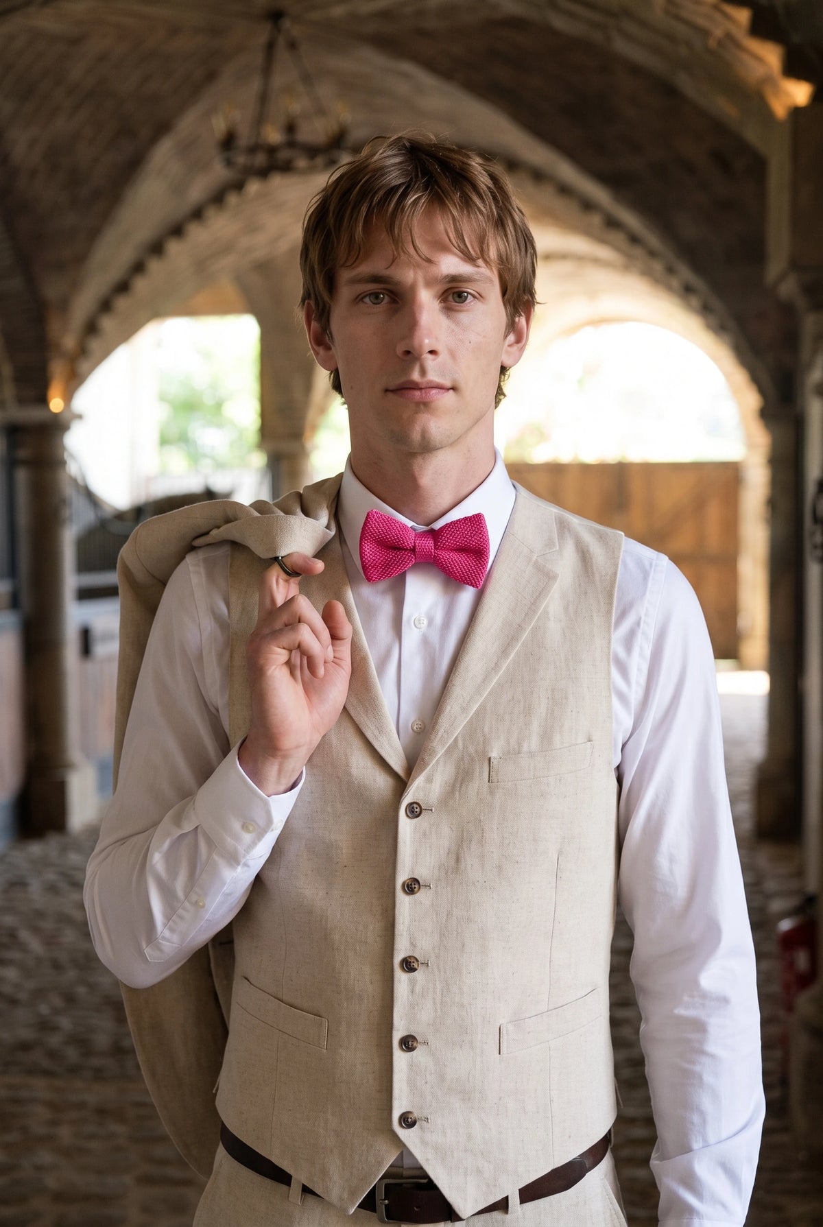 Men’s Pink Knitted Bow Tie