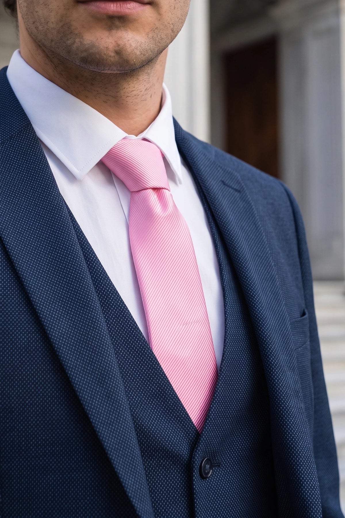 Men’s Pink Slim 6cm Solid Colour Tie