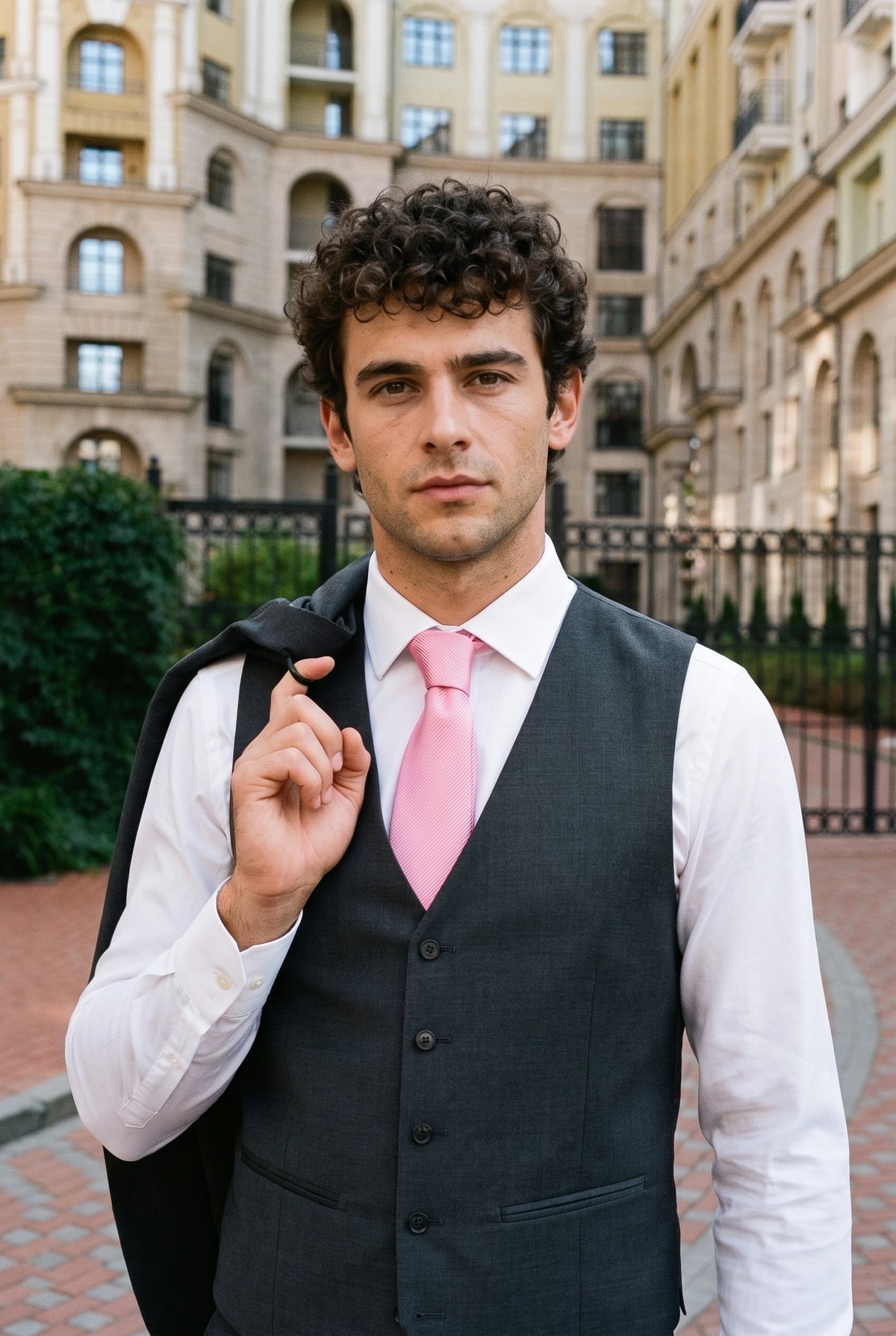 Men’s Pink Slim 6cm Solid Colour Tie