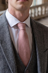 Men’s Pink Suede-Finish Tie