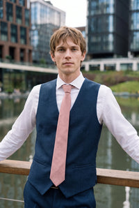 Men’s Pink Suede-Finish Tie
