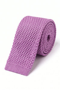 Men’s Purple Knitted Polyester Tie