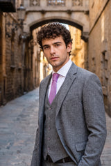 Men’s Purple Knitted Polyester Tie