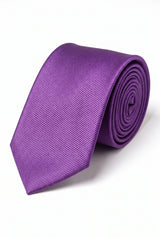 Men’s Purple Slim 6cm Solid Colour Tie