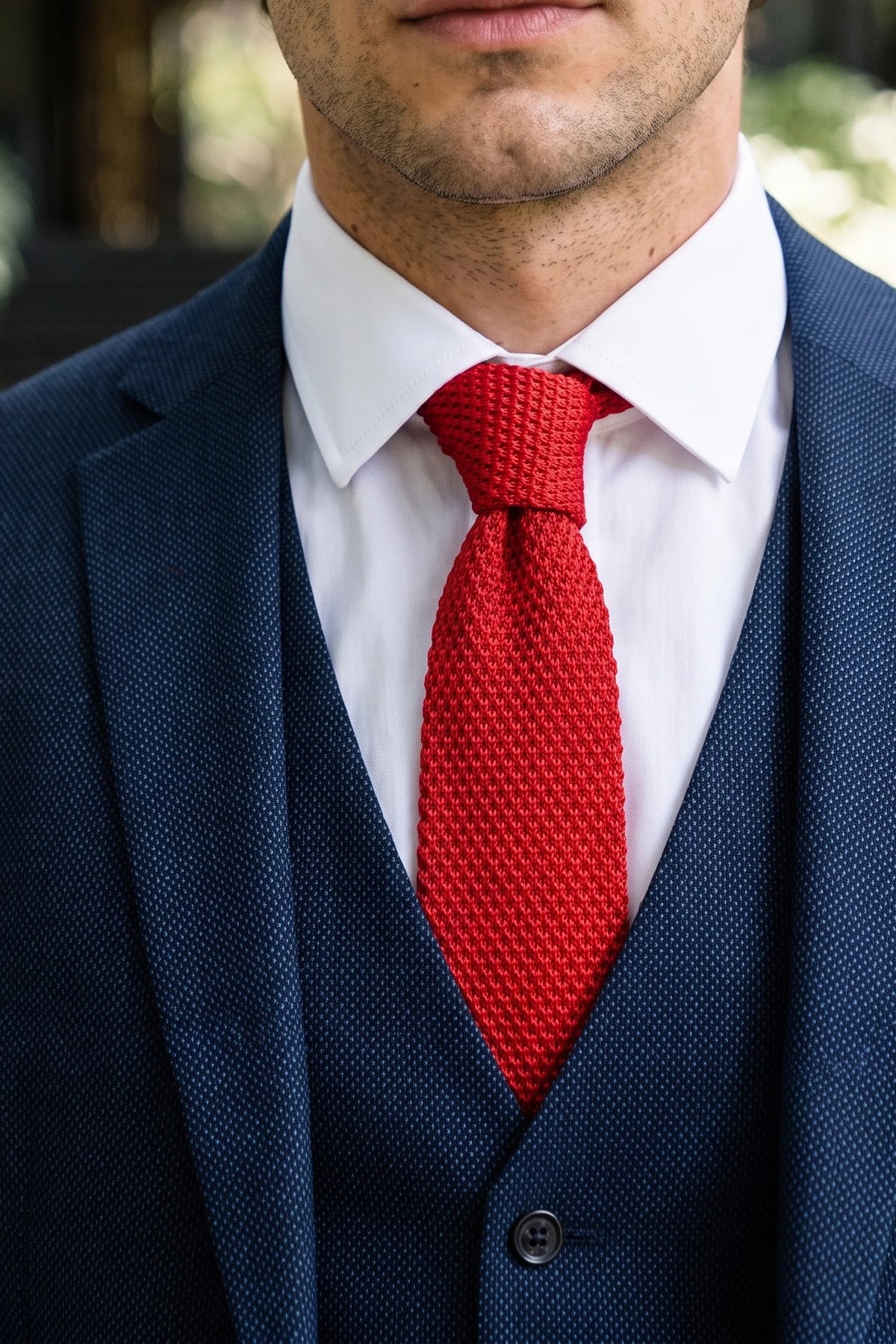 Men’s Red Knitted Tie