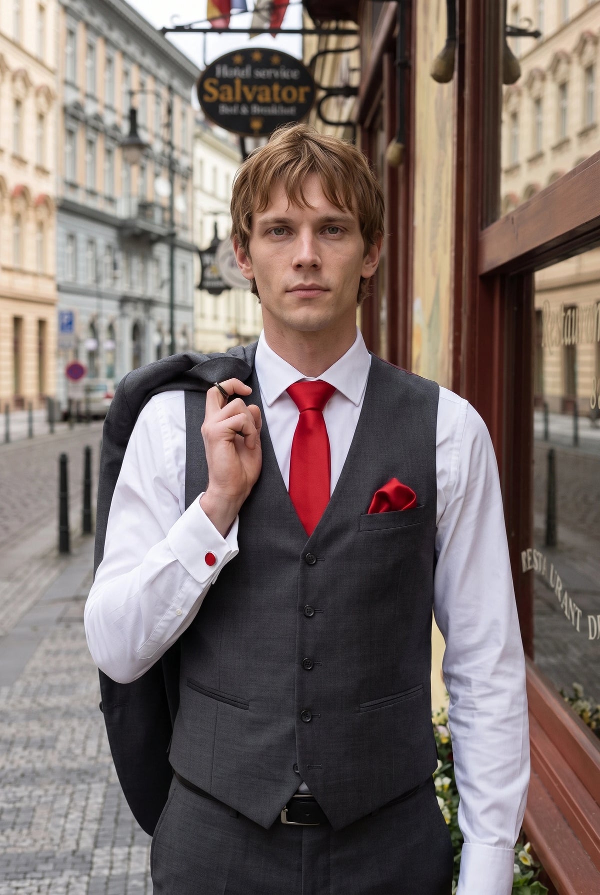 Men’s Red Tie Set