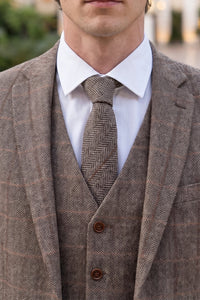 Men’s Red Wool Blend Tweed Tie