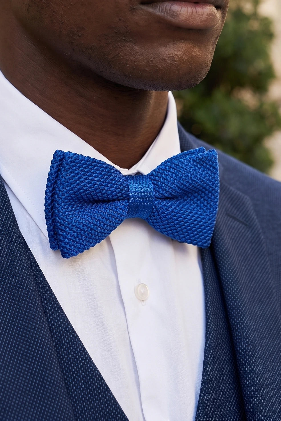 Men’s Royal Blue Knitted Bow Tie