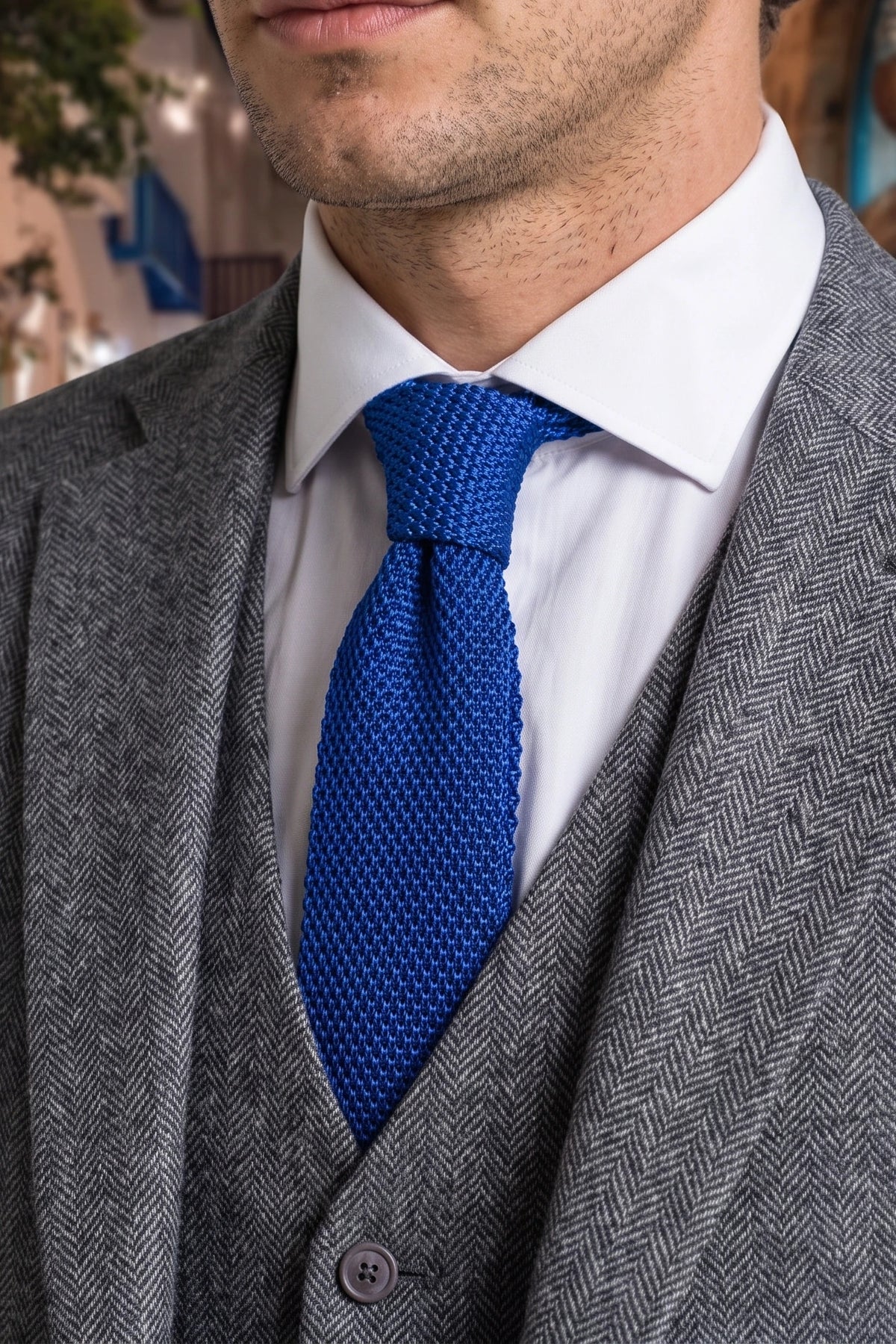 Men’s Royal Blue Knitted Tie