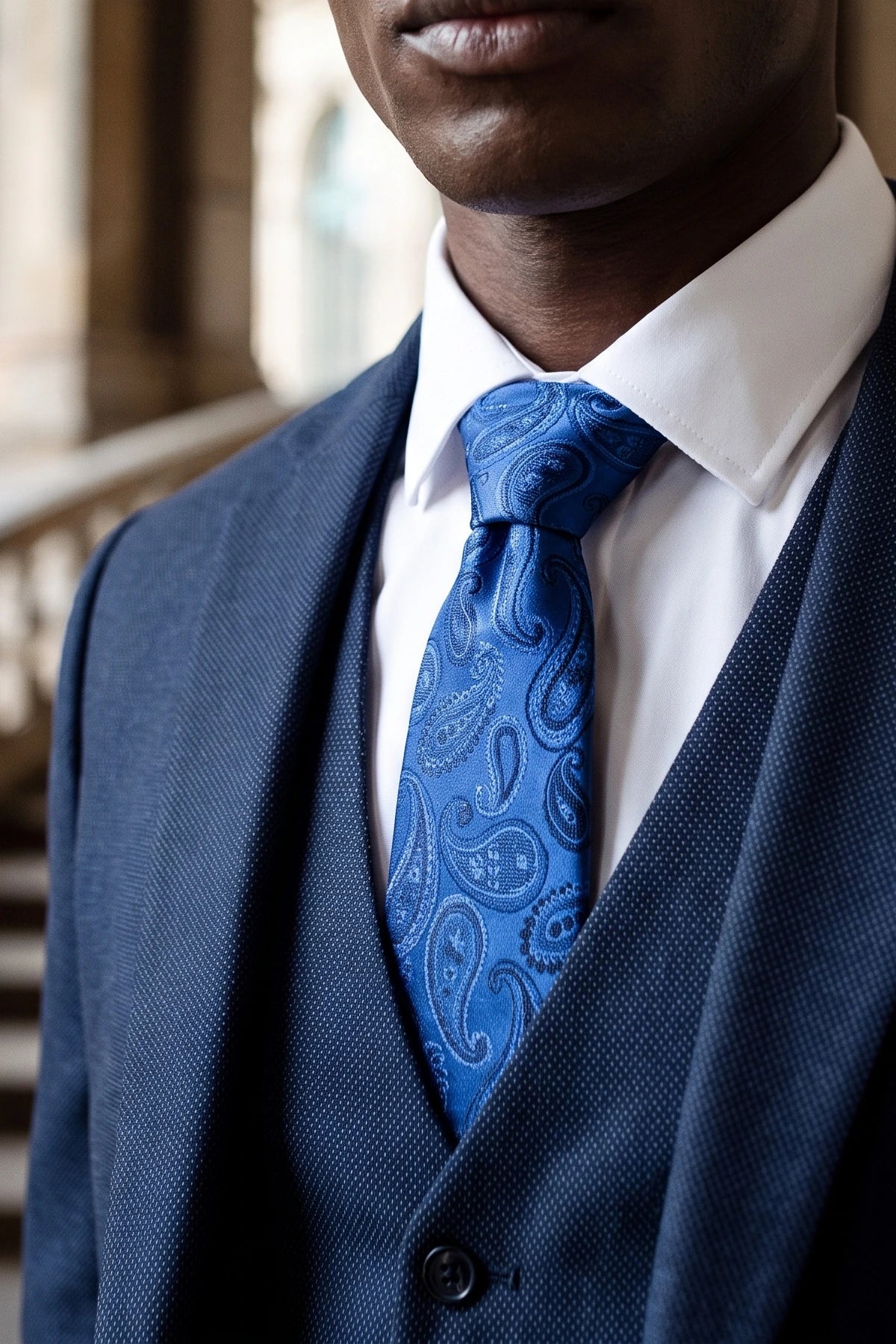 Men’s Royal Blue Paisley Tie