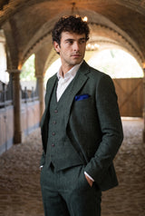 Men’s Royal Blue Tweed Wool Blend Pocket Square
