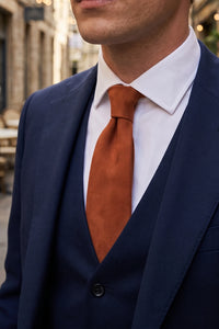 Men’s Rust Suede-Finish Tie