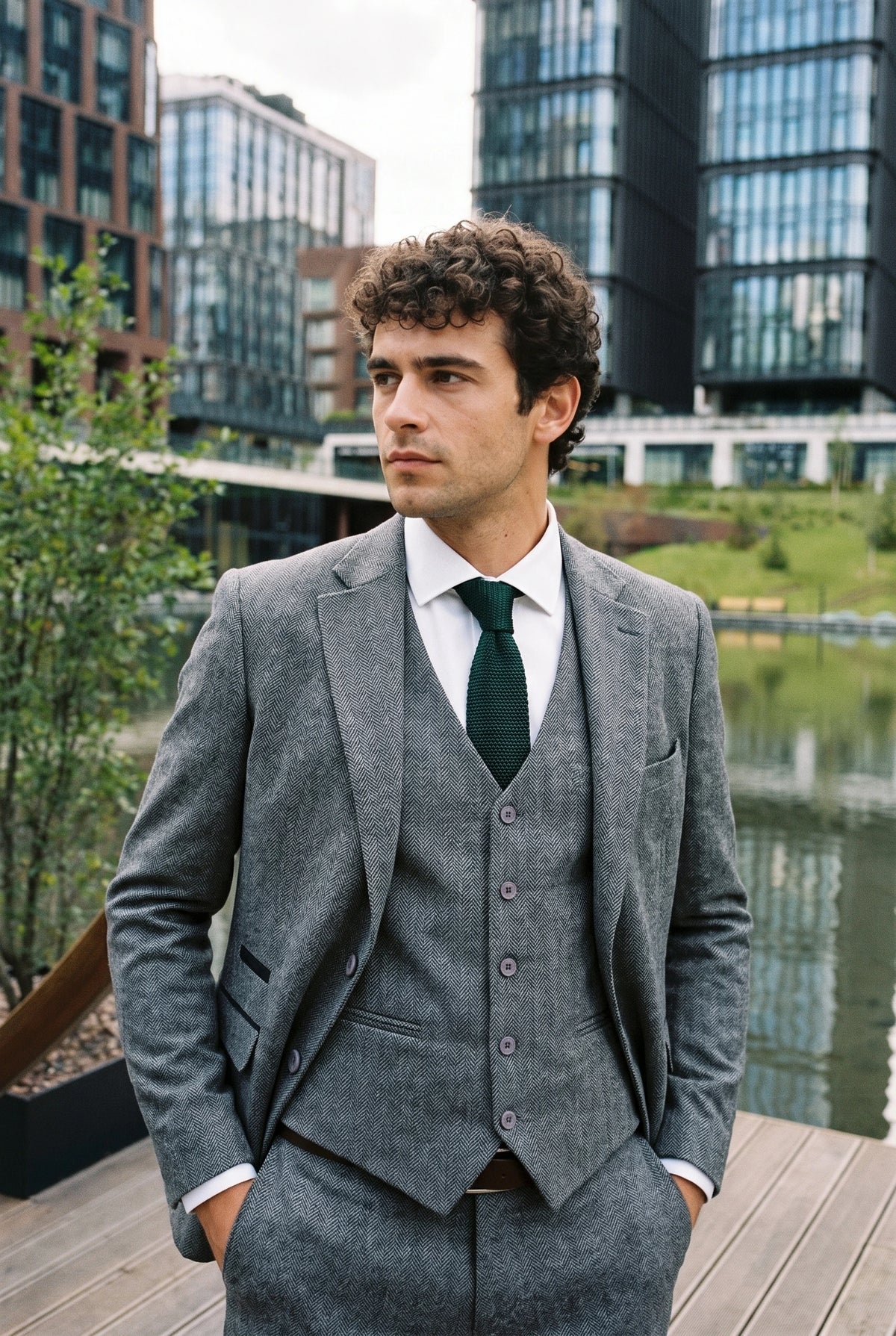 Men’s Sage Green Knitted Tie