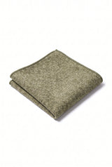 Men’s Sage Green Tweed Wool Blend Pocket Square
