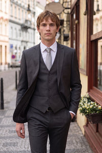 Men’s Silver Slim 6cm Solid Colour Tie