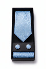 Men’s Sky Blue Paisley Tie Gift Set