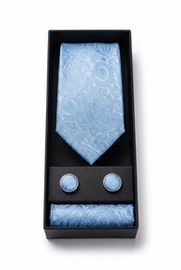 Men’s Sky Blue Paisley Tie Gift Set