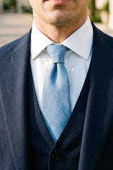 Men’s Sky Blue Suede-Finish Tie