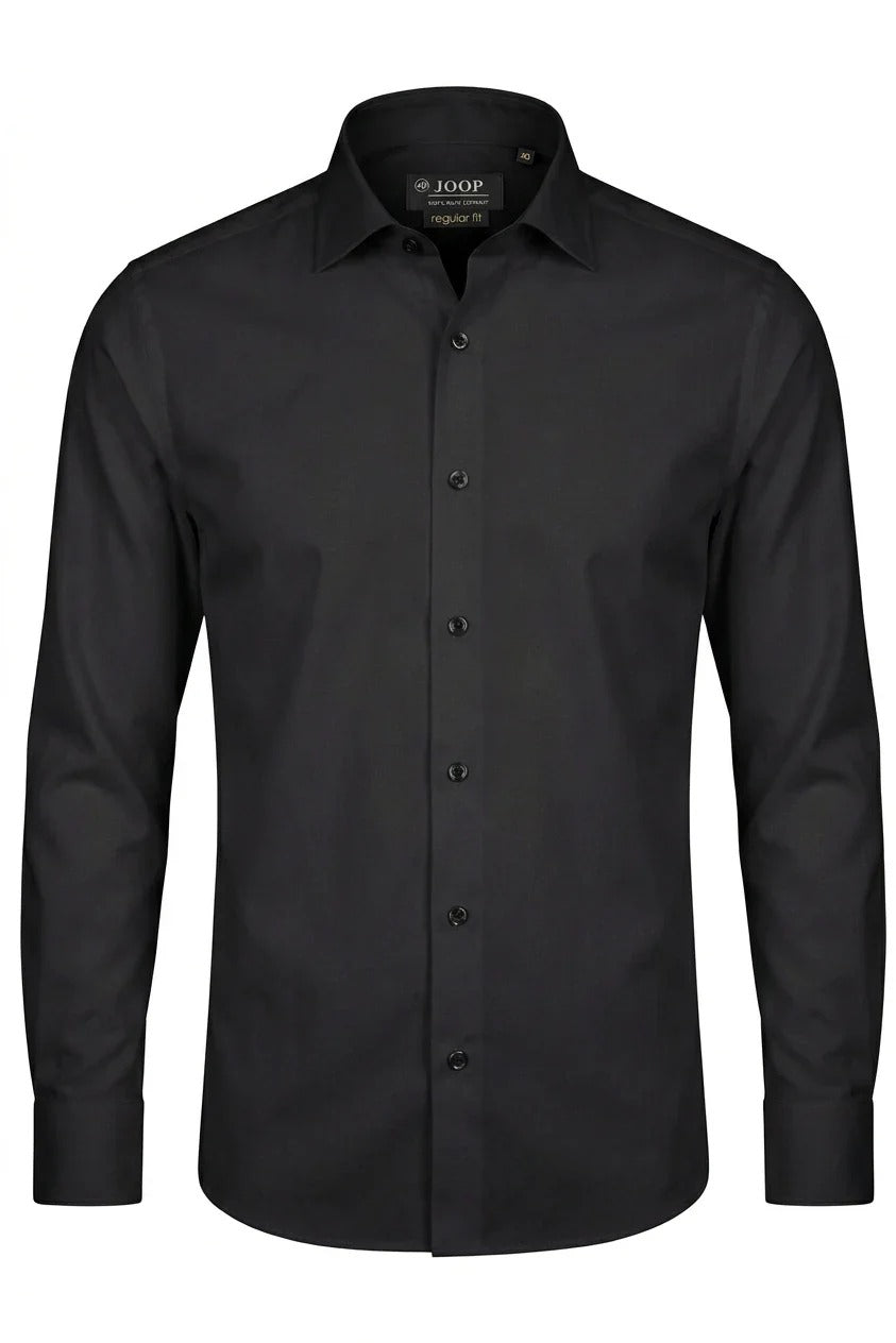 Men's Slim Fit Long Sleeve Button-Down Dress Shirt - Black