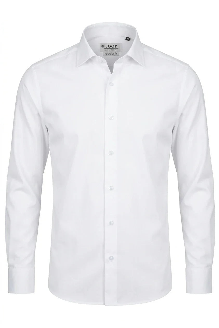 Men's Slim Fit Long Sleeve Button-Down Dress Shirt - White